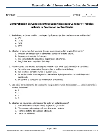 Page 1: Extensión de 10 horas sobre Industria General