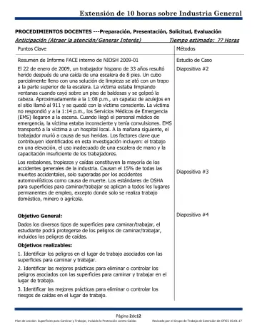 Page 2: PROCEDIMIENTOS DOCENTES ---Preparación, Presentación, Solicitud, Evaluación
