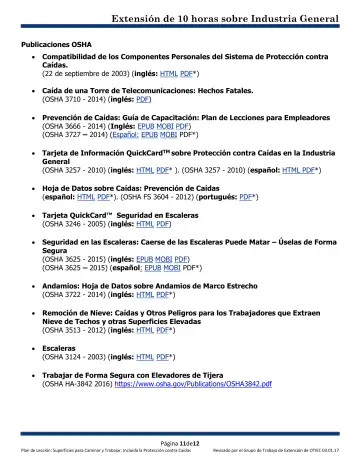 Page 11: Publicaciones OSHA