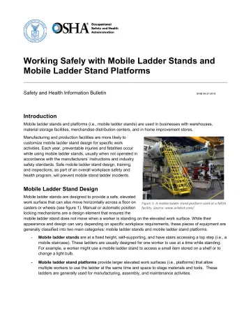 Page 1: Working Safely with Mobile Ladder Stands and Mobile Ladder Stand Platforms