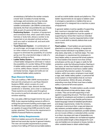 Page 2: arrests/stops a fall before the worker contacts a lower level. …