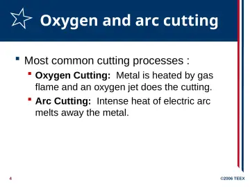 Slide 4: Oxygen and arc cutting