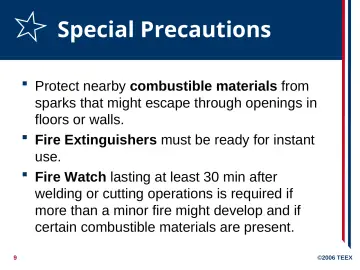 Slide 9: Special Precautions