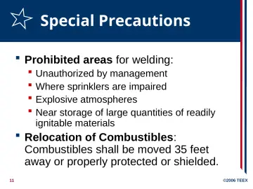 Slide 11: Special Precautions