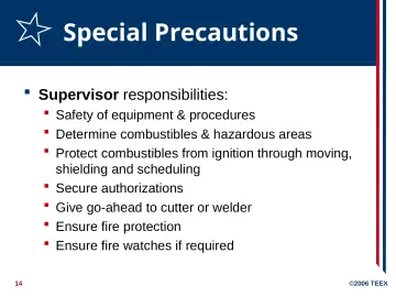 Slide 14: Special Precautions