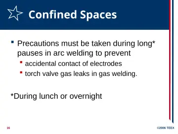 Slide 16: Confined Spaces