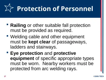 Slide 17: Protection of Personnel