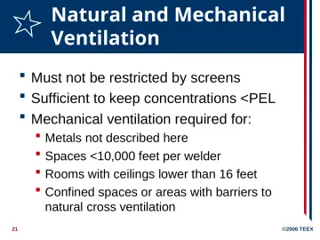 Slide 21: Natural and Mechanical Ventilation