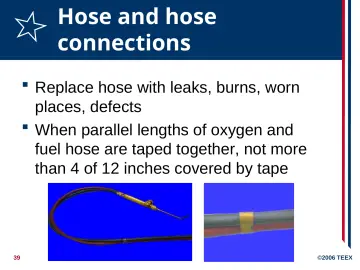 Slide 34: Hose and hose connections