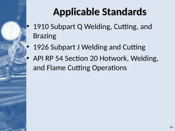 Slide 14: Applicable Standards