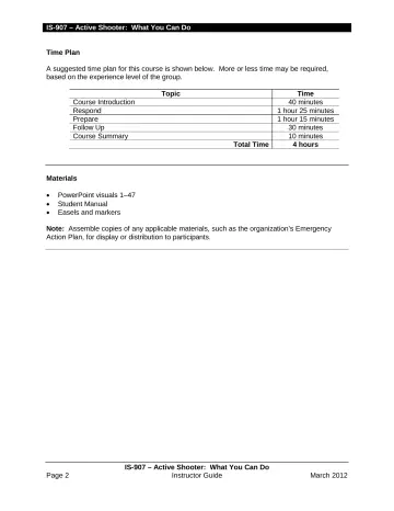 Page 4: Time Plan