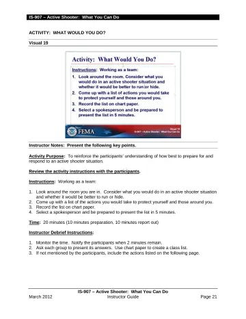Page 23: ACTIVITY: WHAT WOULD YOU DO?
