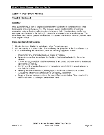 Page 51: ACTIVITY: POST-EVENT ACTIONS