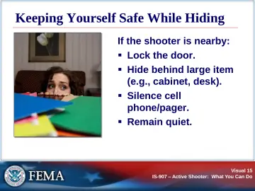 Slide 15: Keeping Yourself Safe While Hiding