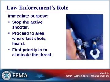 Slide 21: Law Enforcement’s Role