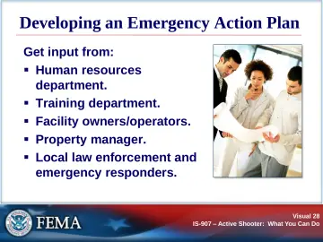 Slide 28: Developing an Emergency Action Plan