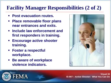 Slide 33: Facility Manager Responsibilities (2 of 2)