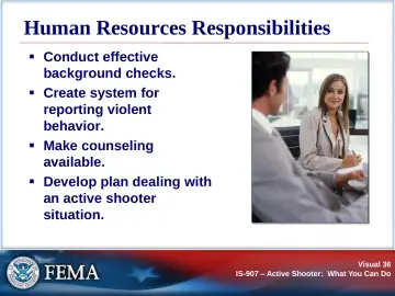Slide 36: Human Resources Responsibilities