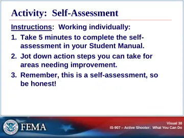 Slide 38: Activity: Self-Assessment