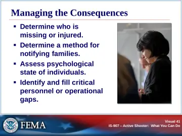 Slide 41: Managing the Consequences