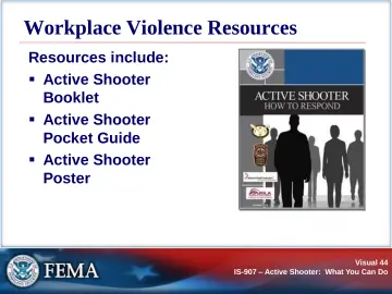 Slide 44: Workplace Violence Resources