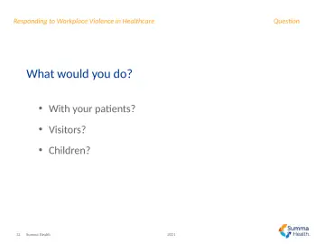Slide 12: What would you do?