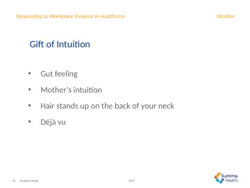 Slide 22: Gift of Intuition