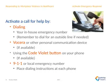 Slide 31: Activate Emergency Response