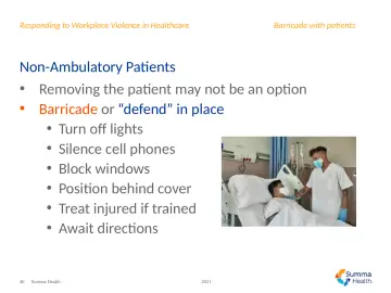 Slide 46: Barricade with patients