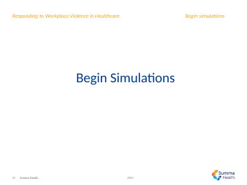 Slide 51: Begin simulations