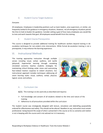 Page 7: VI. Instructional Methods
