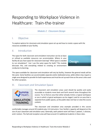 Page 1: Responding to Workplace Violence in Healthcare: Train-the-trainer