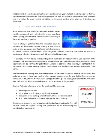 Page 2: Establishment of an elaborate simulation area can take many years. …