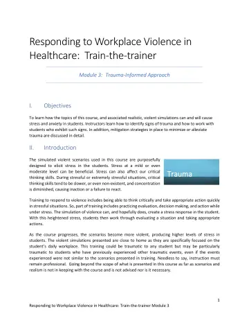 Page 1: Responding to Workplace Violence in Healthcare: Train-the-trainer