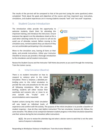 Page 4: V. Student Course Introduction