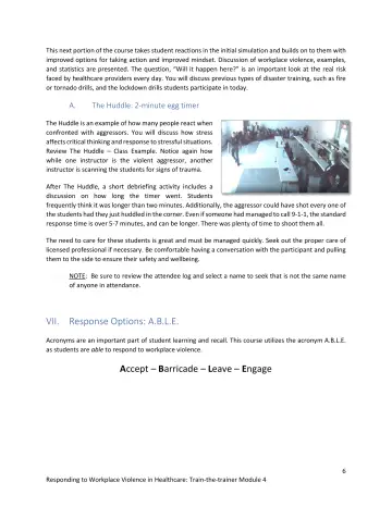 Page 6: This next portion of the course takes student reactions in the initial simulation and…