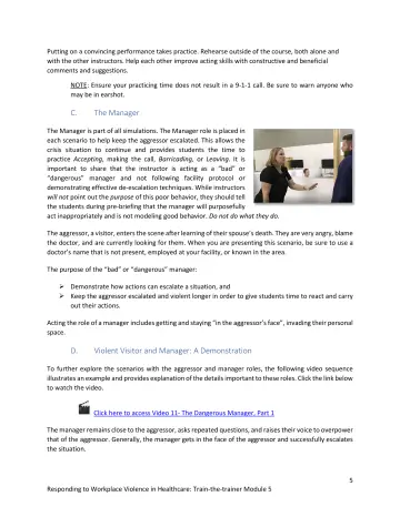 Page 5: Putting on a convincing performance takes practice. Rehearse outside of the course, both…