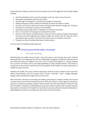 Page 7: Follow these tips to help you create this stressful situation as you act the aggressor…