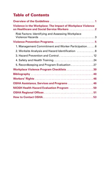 Page 5: Table of Contents