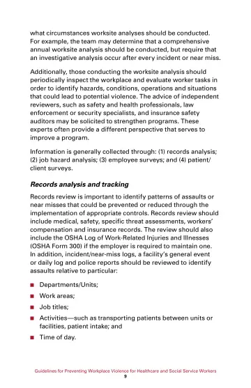Page 15: what circumstances worksite analyses should be conducted. …