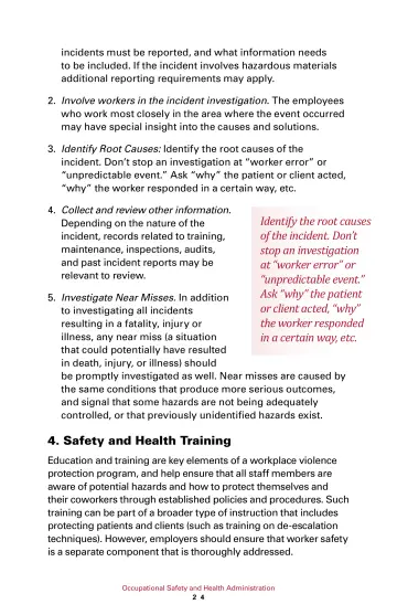 Page 30: incidents must be reported, and what information needs to be included. …