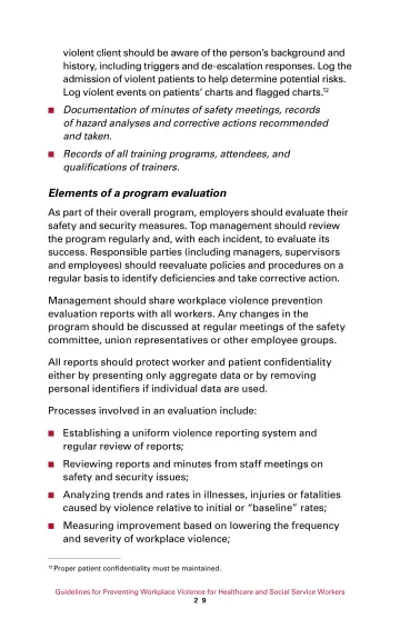 Page 35: violent client should be aware of the person’s background and history, including triggers…