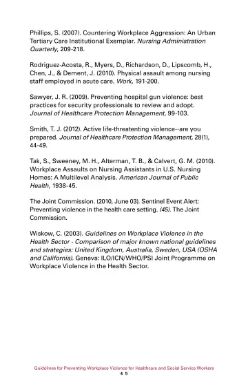 Page 51: Phillips, S. (2007). Countering Workplace Aggression: An Urban Tertiary Care Institutional…