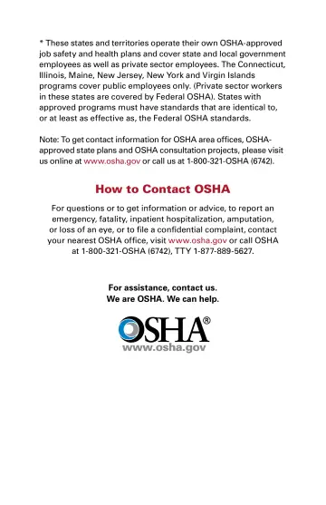 Page 59: How to Contact OSHA
